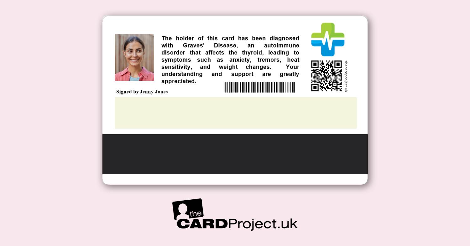 Graves Disease Premium Medical Photo ID Card  (REAR)